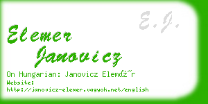 elemer janovicz business card